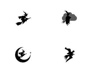 Fototapeta na wymiar Witch logo design vector illustration template