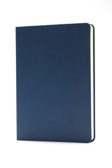 Blue diary isolated on white background