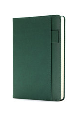 Green diary isolated on white background