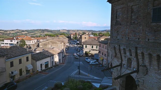 Corinaldo, Ancona, Marche, Italy: view of the medieval city walls