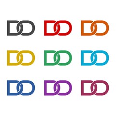 Initial DO Letter Logo color set isolated on white background