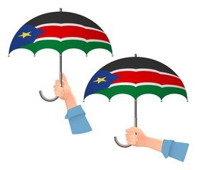 South Sudan flag umbrella