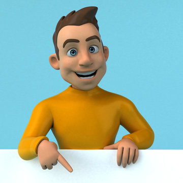 Fun 3D cartoon yellow character