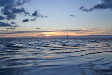 Fototapeta premium At the german north sea beach to the sunset