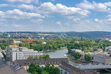 Fototapeta na wymiar View of the city of Kassel in Germany from above