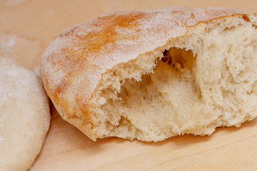 Pita bread on the table.