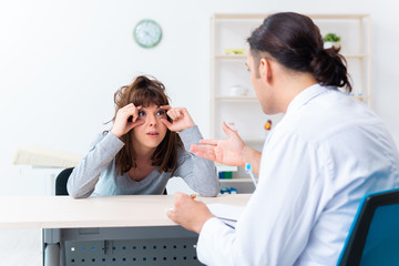 Mentally ill woman patient during doctor visit
