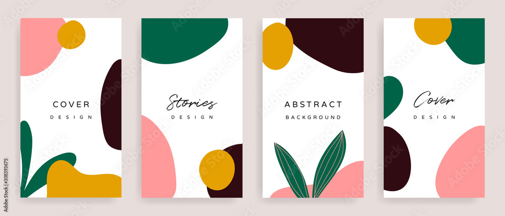 Poster social media stories and post creative vector set. background template with copy space for text and 
