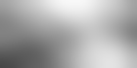 Silver gleam empty background. Blurred grey metallic abstract texture. Defocused steel glow illustration.