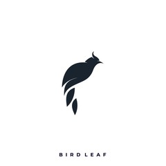 Bird Leaf Illustration Vector Template