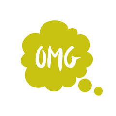 Colorful speech bubble with message vector icon. Single isolated sign on white background