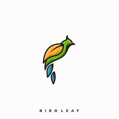 Fototapeta premium Bird Leaf Illustration Vector Template