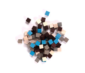 Wooden toy cubes, isolated
