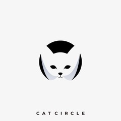 Cat Circle Illustration Vector Template