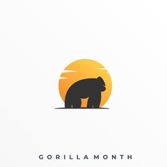 Abstract Gorilla Illustration Vector Template