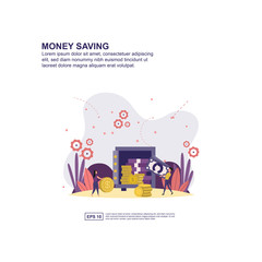 Fototapeta na wymiar Money saving concept vector illustration flat design for presentation, social media promotion, banner, and more
