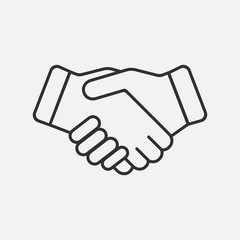Handshake icon isolated on white background. Vector illustration.