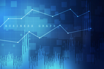 2d rendering Stock market online business concept. business Graph 
