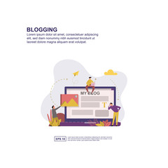 Blogging concept vector illustration flat design for presentation, social media promotion, banner, and more