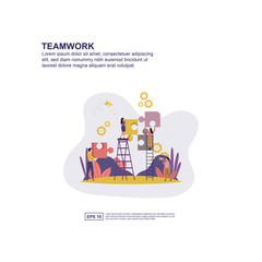Teamwork concept vector illustration flat design for presentation, social media promotion, banner, and more