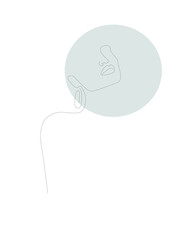 Abstract Woman face one line drawing. Portrait minimalist style. vector illustration 