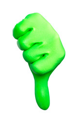 Green rubber gloves isolated on a white background