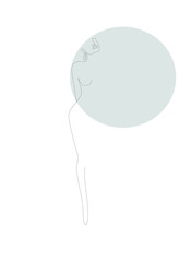 Abstract Woman face one line drawing. Portrait minimalist style. vector illustration 