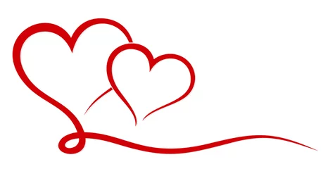 Foto op Plexiglas Het gestileerde symbool met rode harten. © designer_an