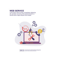 Web service concept vector illustration flat design for presentation, social media promotion, banner, and more