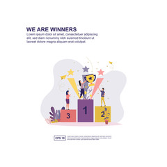 We are winners concept vector illustration flat design for presentation, social media promotion, banner, and more