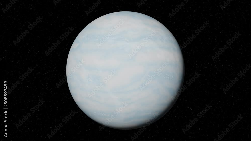 Canvas Prints uranus rotating in space, ice giant planet in front of the stars of the galaxy, 4k loop