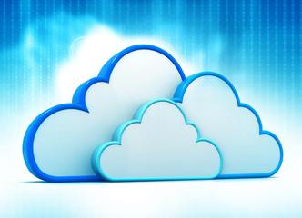 Cloud technology. Cloud on digital background.