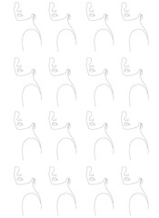abstract vector illustration portrait of woman. minimalistic portrait. continuous line, pattern