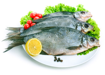 Cured carp on a platter