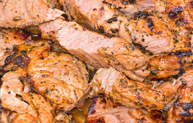 Grilled juicy meat ( BBQ )