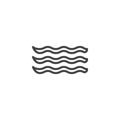 Air waves line icon. linear style sign for mobile concept and web design. Wind blowing outline vector icon. Symbol, logo illustration. Vector graphics