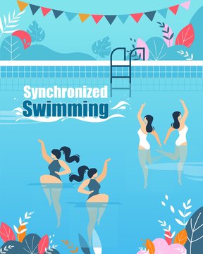 Synchronized Swimming Courses Vertical of a Banner