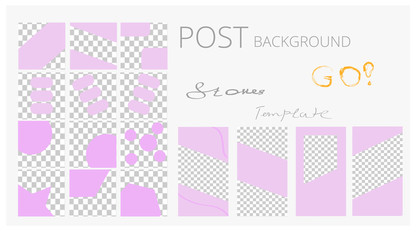 Template design backgrounds with pastel colored for social media banner. Set of stories and post with copy space for text. Mock up for personal blog or shop. Layout for promotion - eps10