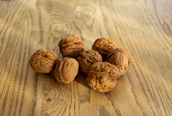walnuts on white background