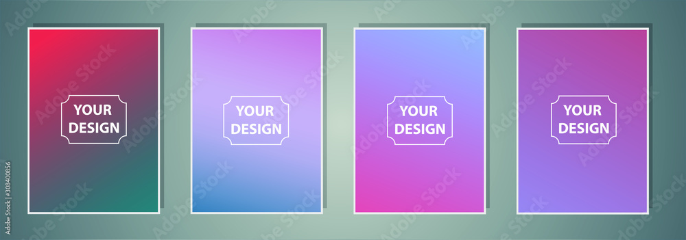 Poster abstract vector covers design with line, gradient and vibrant color. simply geometric background