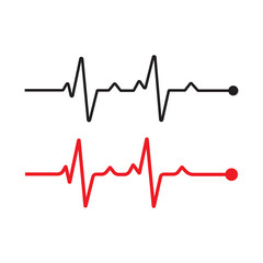 Set of pulse line logo vector icon