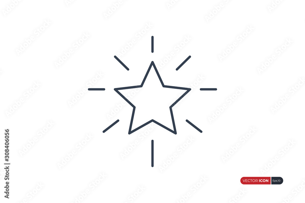 Poster star icon. shiny starburst flat vector icon design template element