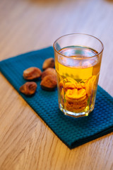 compote with dried apricots on the table