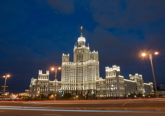 Moscow Russia City View on Stalin's High Building.