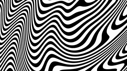 Vector - black and white curve wave line abstract illusion
