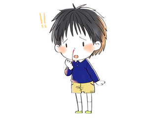 鼻血が出た男の子