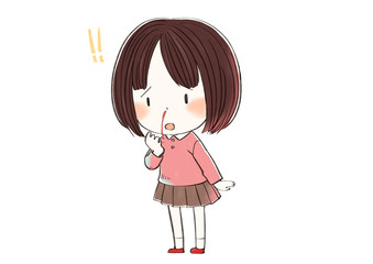 Fototapeta premium 鼻血が出た女の子
