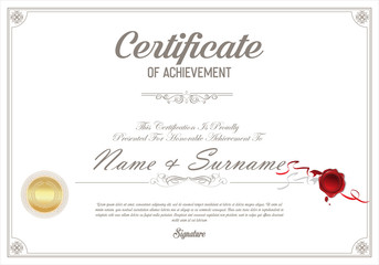 Certificate or diploma retro vintage template 