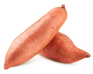 sweet potato, yam, isolated on white background, clipping path, full depth of field