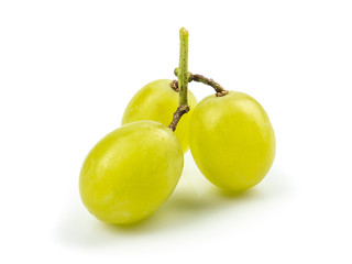 Organic Green grape isolated on white background. Full depth of field.